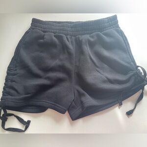 Fashion nova black ruched sweat shorts size M